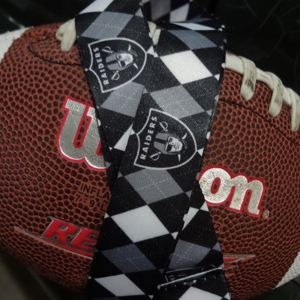 Las Vegas Raiders Lanyard Car Keyring Keychain Badge Holder LV Raider - Picture 6 of 8